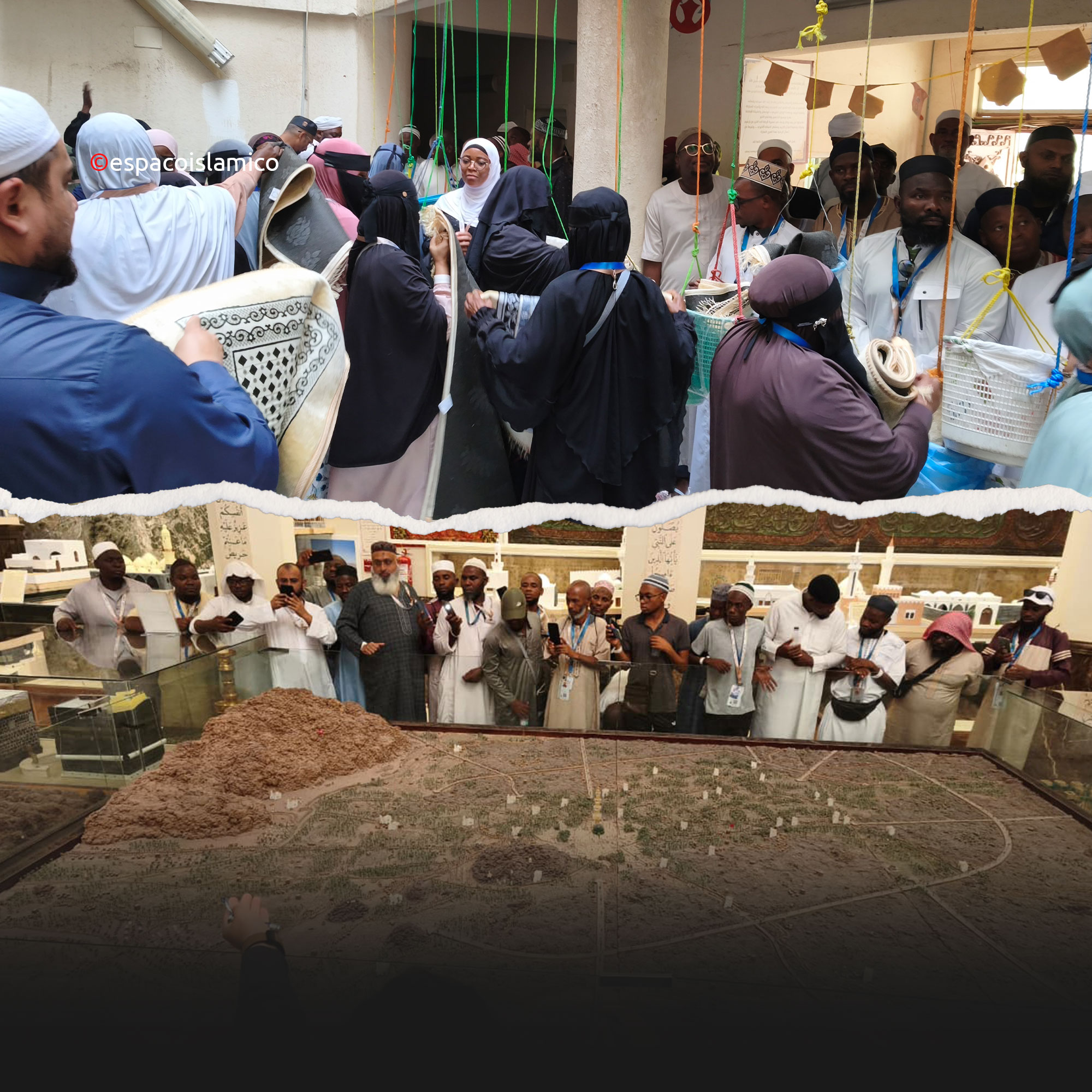 Peregrinos do Massjid Hassan e Hussein visitam museu histórico e centro de viúvas em Madina