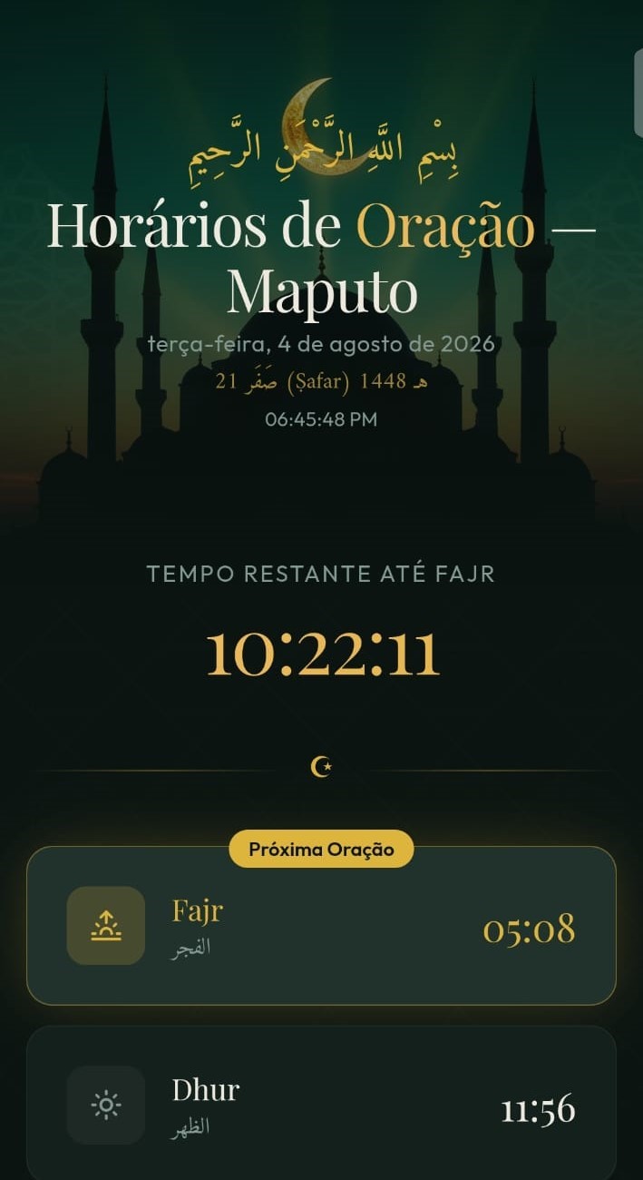 Lançada Plataforma “Uswalih” para centralizar horários e informações das Mesquitas em Maputo